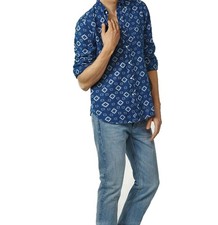 GANT RUGGER Men's Dark Indigo Oxford Oblong Shirt 348320 Size M 135 NWT