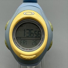 Oakley D5 Mens Watch 39mm Digital Blue Yellow...