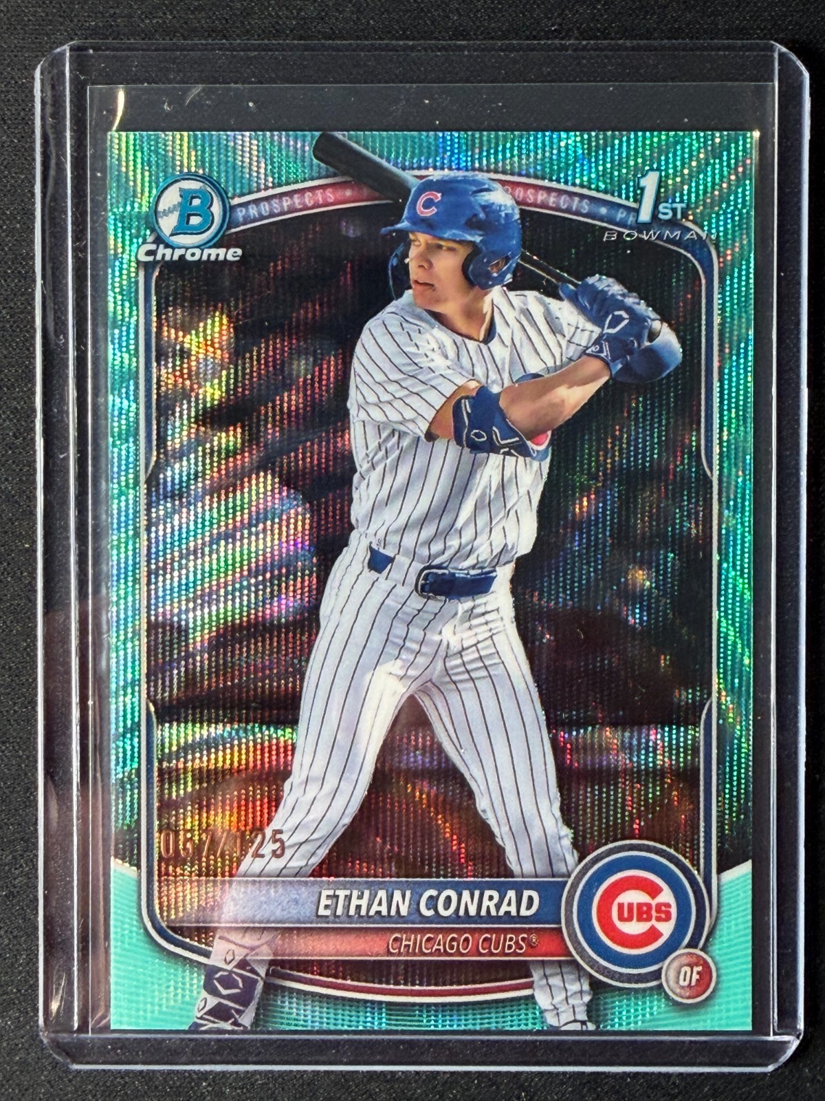 2025 Bowman Chrome 1st Draft Ethan Conrad Aqua Wave Refractor /125