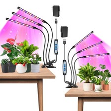 Led Grow Light, 2PCS 3 Heads Full Spectrum Clip Plant Light for Indoor Plants...