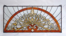 33.5" x 15.75" Handcrafted Stained Glass Panel Hanging Window Panel HF36