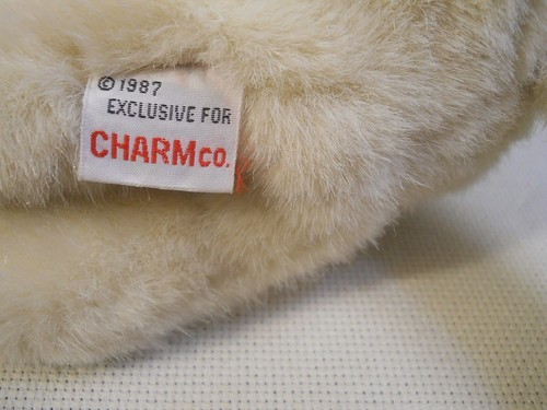 Vintage 1987 Charms Co. plush stuffed Pig with blue eyes 10" & sounds toy - Picture 5 of 5