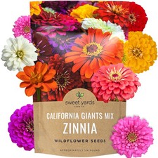Bulk Zinnia Seeds - California Giants Mix - 1 Pound Bag 1 Pound, Mixed 114.21 per gallon
