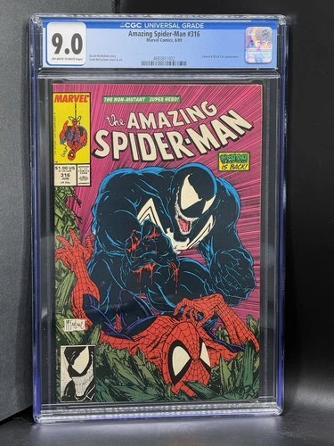 1989 MARVEL COMICS AMAZING SPIDER-MAN #316 WITH CGC 9.0 VENOM Black Cat