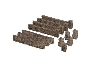 13170 Noch HO Bruchsteinmauer (26,38 =1qm) 12 Teile, Gesamtlänge 72 cm, GMK