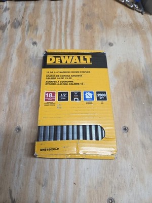 (QTY 2500) Dewalt DNS18050-2 Narrow Crown Finish Staple18Ga 1/2 Leg x 1/4 Crown