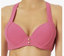 NWT Time and Tru Underwire Molded Cup Wide Strap Bikini Set Pink D L 12-14 Set