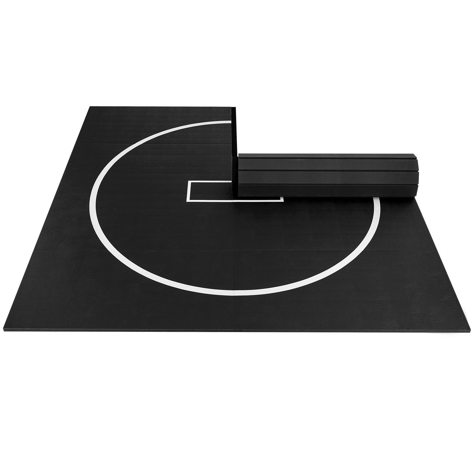 10x10ft Home Gym Wrestling Mat &ndash; Thick XPE Foam, PVC Coated, Black