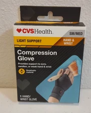 New! CVS Compression Glove Hand & Wrist Size S/M Light Support
