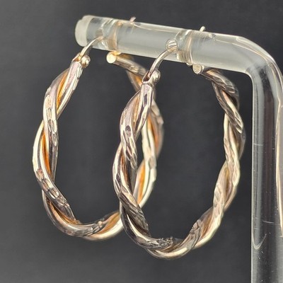 Signierte Jacmel JCM 1,25'' gedrehte Röhren Sterlingsilber Creolen