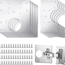 10 Pcs Cabinet Hinge Repair Plate Repair Kit Cabinet Door Repair Plate Kit Fi