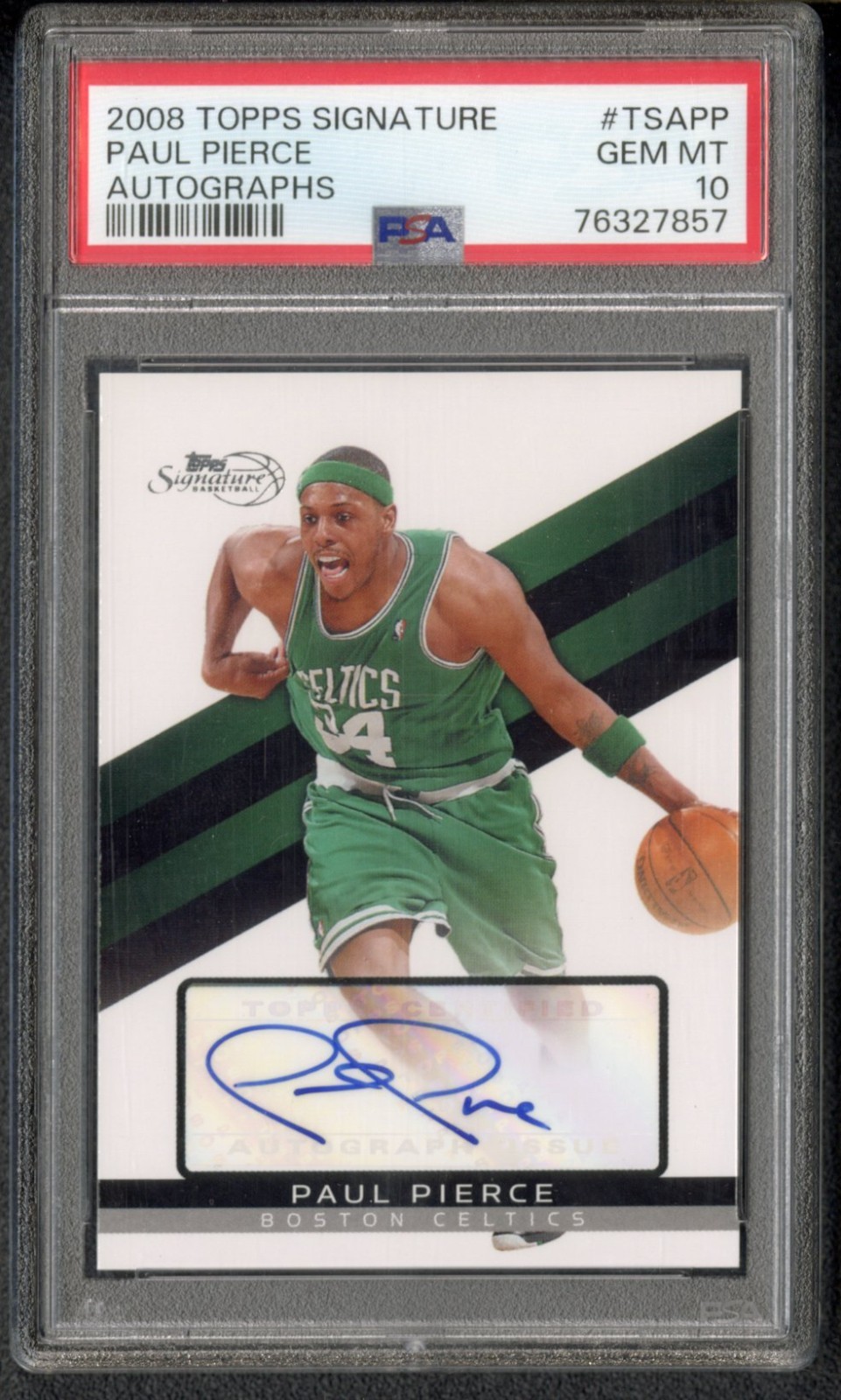 2008 Topps Signature Paul Pierce Autograph Auto PSA 10 GEM MINT #TSAPP