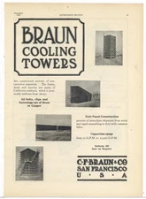 1920 C.F. Braun & Co. of San Francisco Ad: Braun Cooling Towers