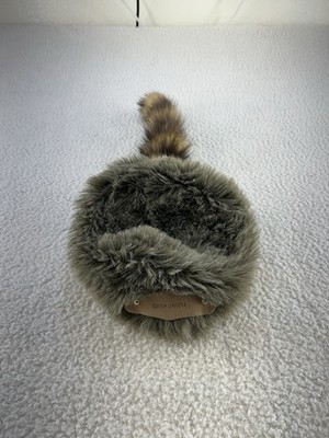 South Dakota Coonskin Cap Davey Crockett Real Fur Tail Raccoon Coon Hat Adult L