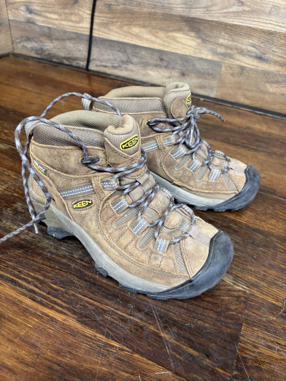 Keen Womens TARGHEE II Waterproof Mid Brown Leather Ankle Hiking Boots Sz 6.5