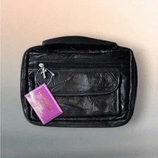 Black Genuine Leather Bible Cover, Men or Women Book Protector Cover Bag Case