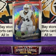 2025 Prizm #40 Christian Wilkins RED WHITE & BLUE PRIZM Raiders Football Card
