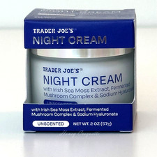 Trader Joe  s Night Cream Irish Sea Moss Extract Fermented Mushroom 2 oz