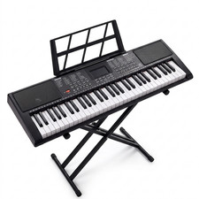 61-Key Portable Electronic Digital Keyboard Piano with Stand  Lesson Mode