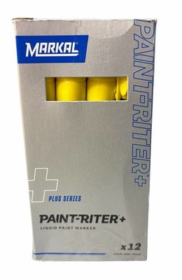 Markal Paint-Riter Oily Surface Paint Marker Yellow 12-Pack 096961 Plus Series