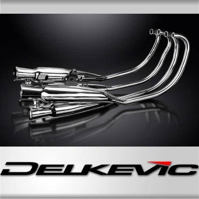 DELKEVIC Impianto di scarico completo acciaio cromato Honda CB500/4 Four 71-73 CB550 Four 74-76