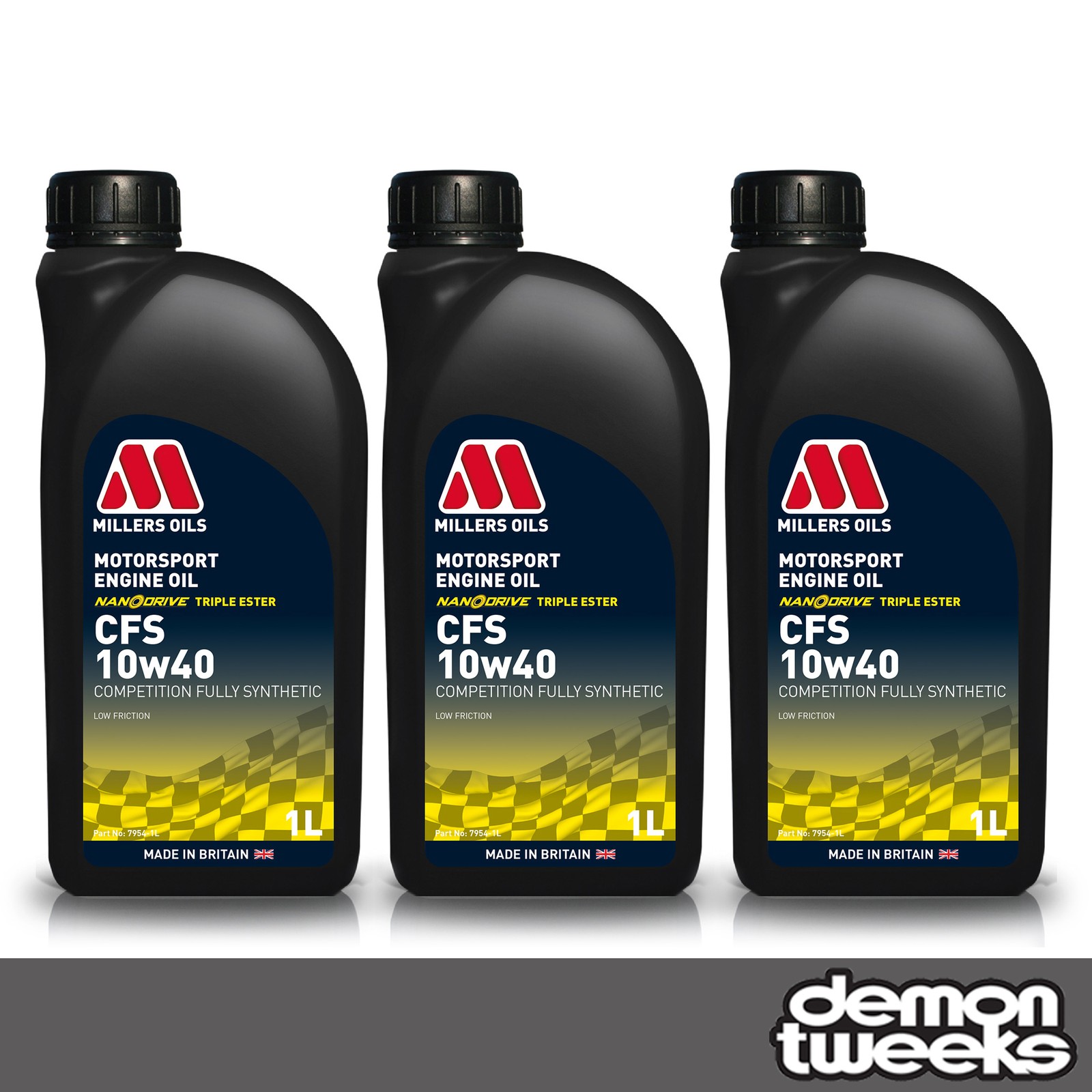 3 x Millers Oils CFS Nanodrive 10W40 Synthetic Motorsport Engine Oil - 5 Litre