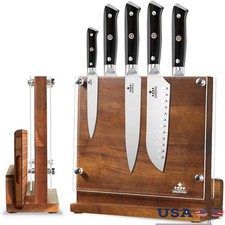 Double Sided Magnetic Knife Block W/ Acrylic Shield Kitchen Knife Storage New