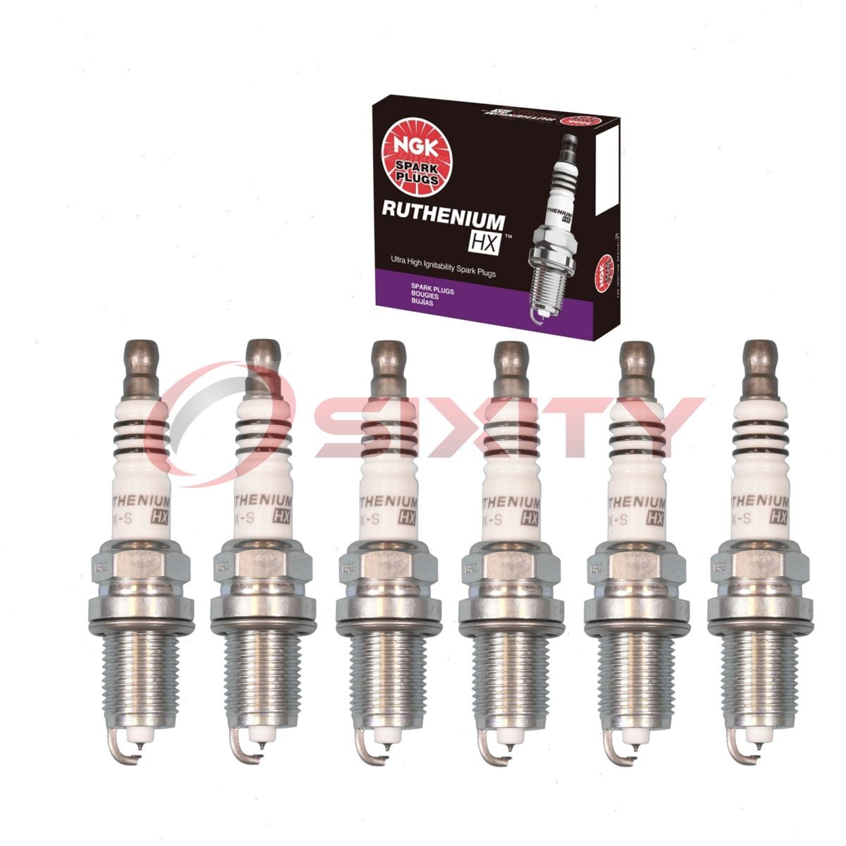 6 pcs NGK Ruthenium HX Spark Plugs for 1998-2005 Volkswagen Passat 2.8L V6 - hg
