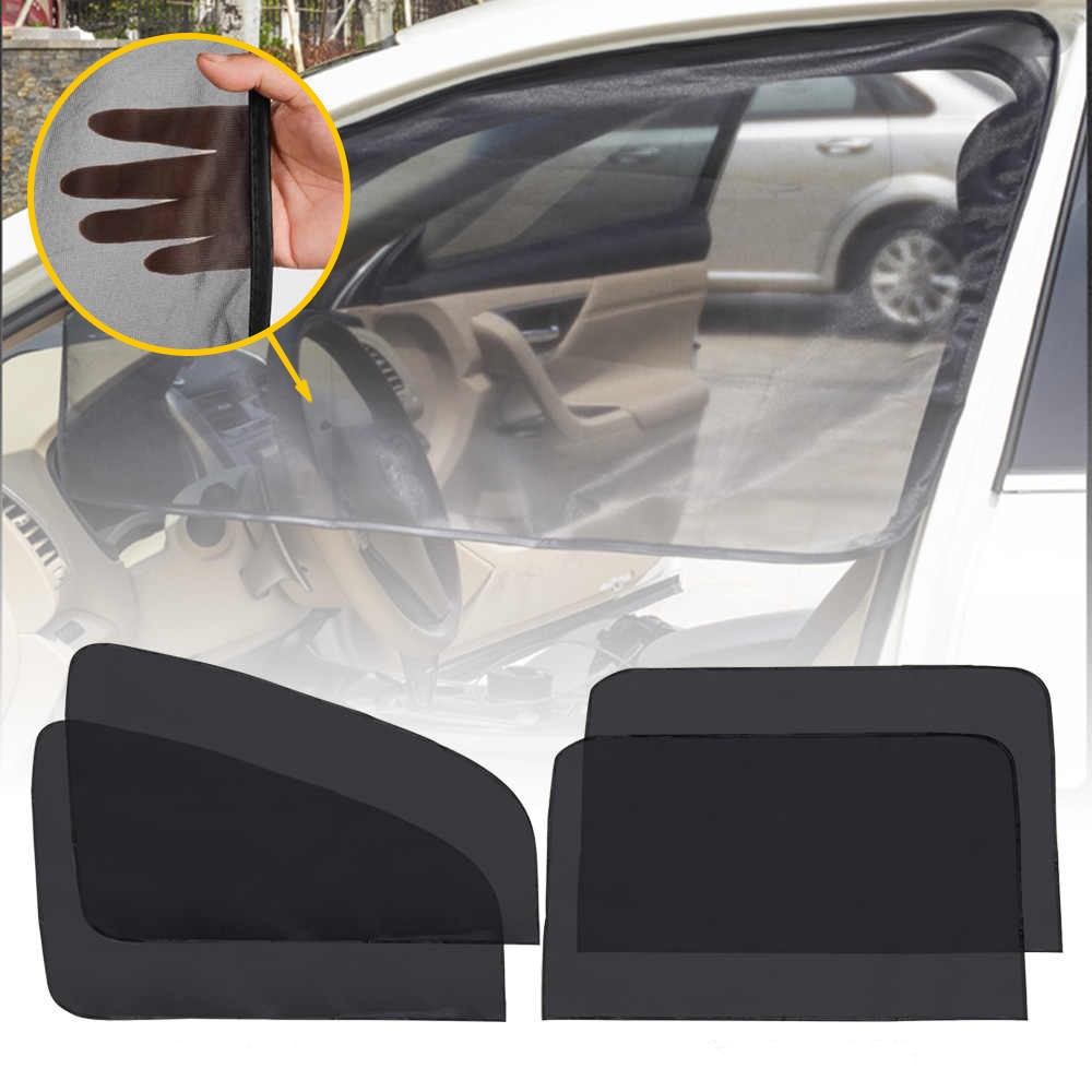 4PCS Car Front Rear Window Screen Mesh Sun Shade Cover Windshield Sunshade Visor