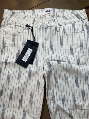 Paige Verdugo Ankle Skinny Jeans Womens 29 White Nori Print Transcend USA
