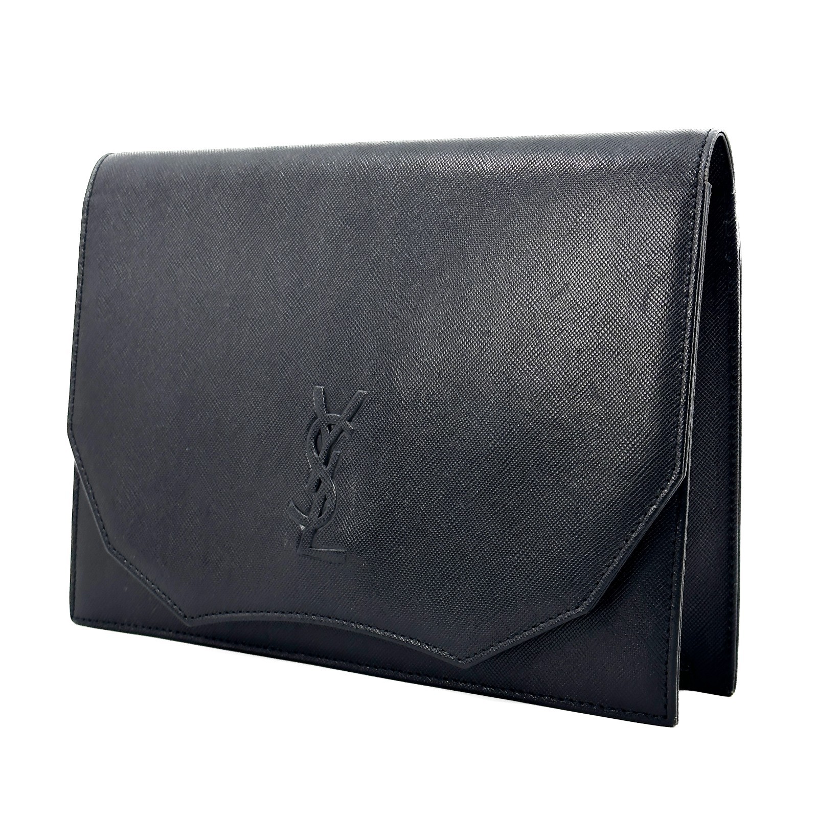 Yves Saint Laurent Black Saffiano Leather Clutch Bag Purse YSL  Authentic — image 3