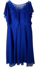 NEW Women  s Dress Gown Wedding Prom Mother-of-the-bride Blue Embroidered
