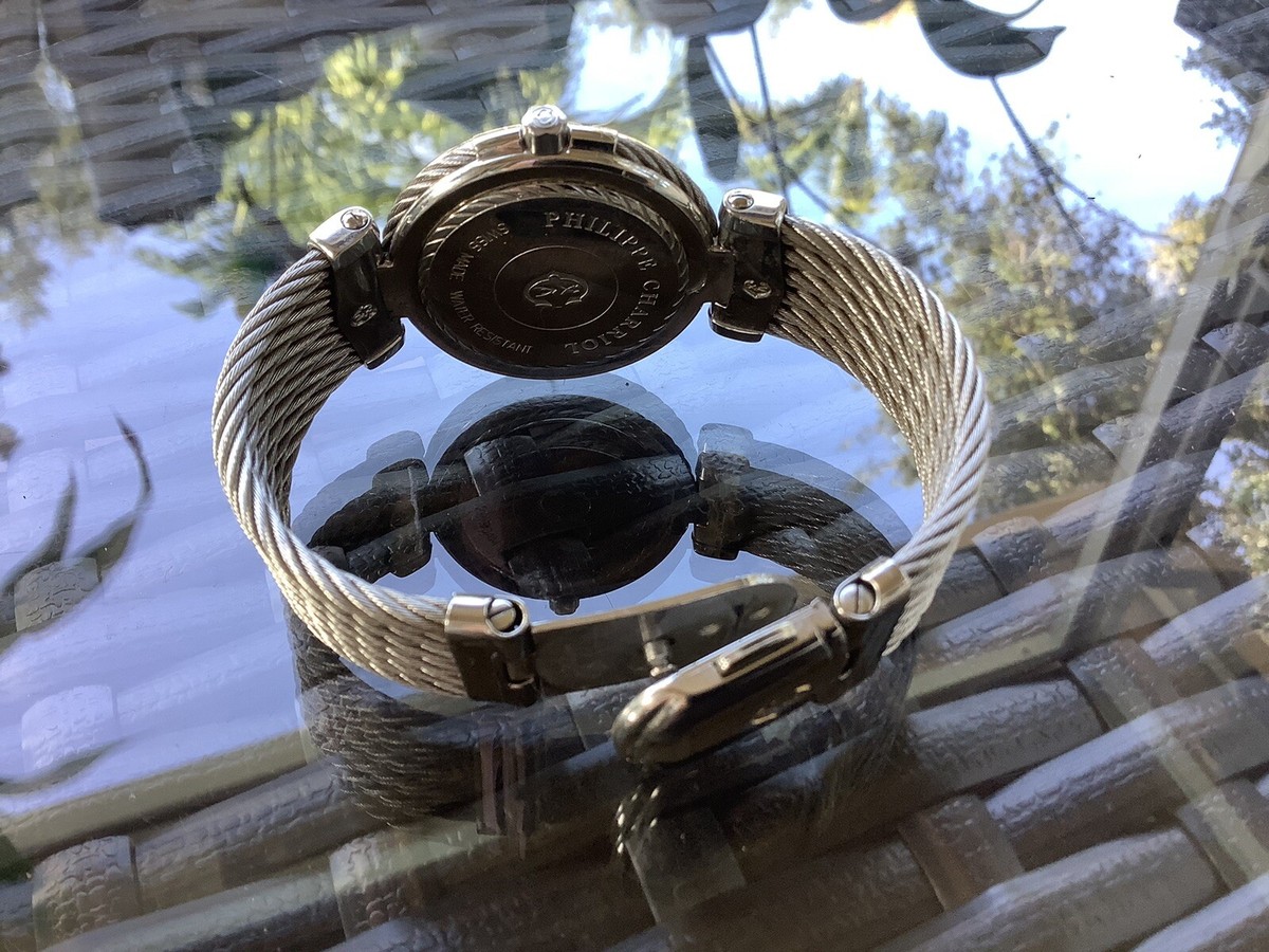 CARRIOL ROTONDE シャリオール ロトン RT38 ブラック PHILIPPE CHARRIOL 38MM 2/TONE 6 ROW CABLE WATCH WITH BLUE