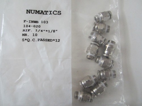 NUMATICS F-INWB 103 104-020 PUSH-IN ADAPTER 1/4X1/8    LOT OF 10 - Picture 2 of 10