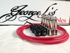 George L's 155 Guitar Pedal Cable Kit .155 Red / Black / Nickel - 10/10/5