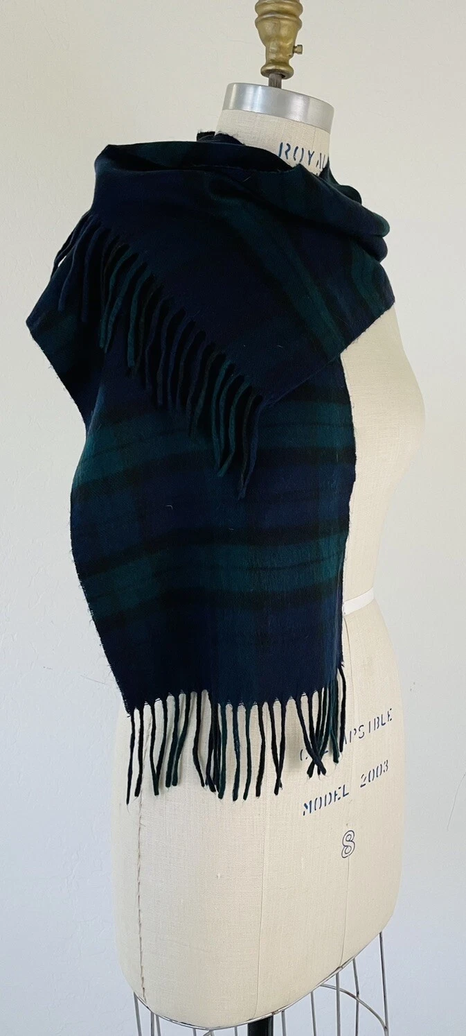 Foulard à carreaux Christian Dior Monsieur bleu marine/vert 11,5’ x 54’