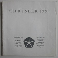 CHRYSLER Full Line 1989 dealer brochure - French - Canada Daytona Shelby LeBaron