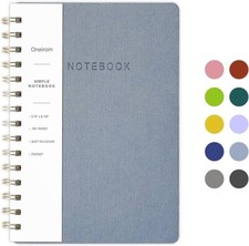 160 Page Spiral Notebook-6.10" x 8.19" College Ruled Journal with Inner Pockets