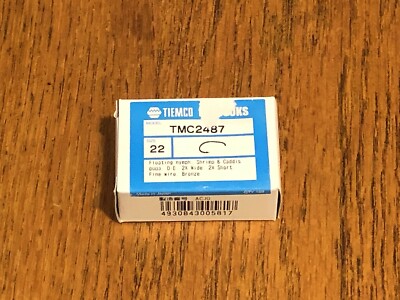 100 Tiemco Fly Tying Hooks, TMC 2487, Size 22, Fly Tying