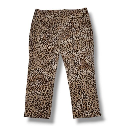 Chicos Juliet Slim Leg Pants Womens 16 Petite So Slimming Animal Print
