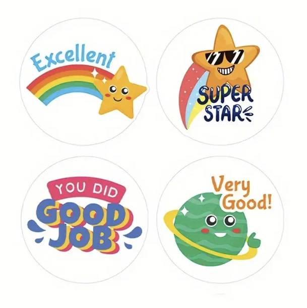 Positive Reward Teacher Merit Stickers 2.5cm 50/100pc Classroom Award Kids Party