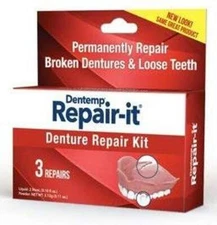 Dentemp Repair-It Denture Repair Kit - For Three Repairs (Pack Of 12 Kit)