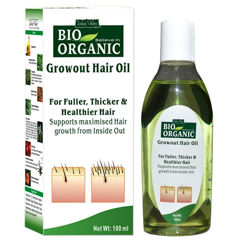 INDUS VALLEY Bio Organic Growout Hair Oil For All Hair Types (100 ml) Pack of 1