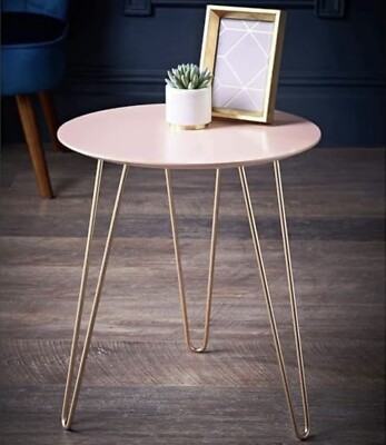 Premium kleiner runder Couchtisch, Oberfläche Rouge & Roségold: 40 T x 40 B x 45 H