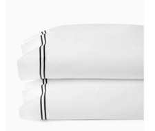 Grande Hotel by Sferra - Standard Pillow Case 22x33 White with black , new
