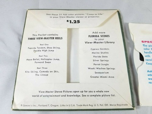Water Ski Show Cypress Gardens Viewmaster ( A 967 ) 3 reels PACKET SET / 1958 - Picture 4 of 4