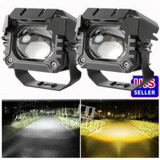 2x Led Work Light Bar Spot Fog Lamp Yellow White Offroad Driving Pods Utv Suv