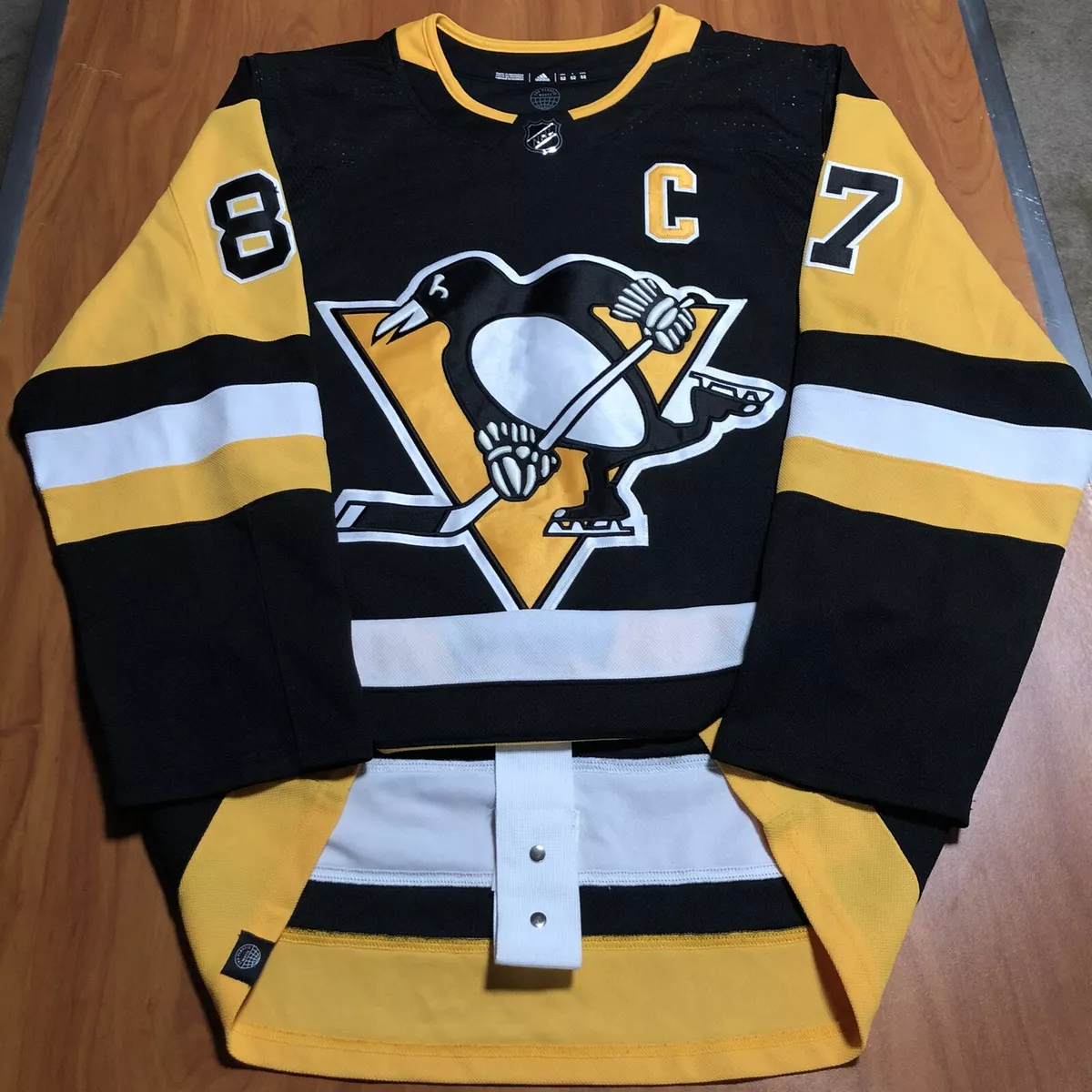 Sidney Crosby Pittsburgh Penguins Adidas Primegreen Authentic NHL Hockey Jersey - Home / L/52