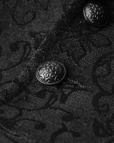Punk Rave Mens Vest Waistcoat Black Jacquard Velvet Goth Steampunk Victorian VTG - Picture 8 of 12
