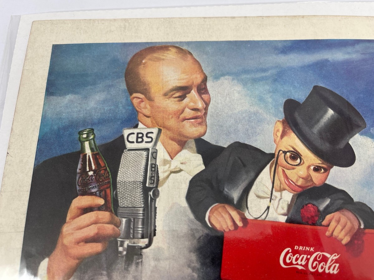 1950 Coca-Cola Cooler Edgar Bergeb Charlie McCarthy Vintage Print